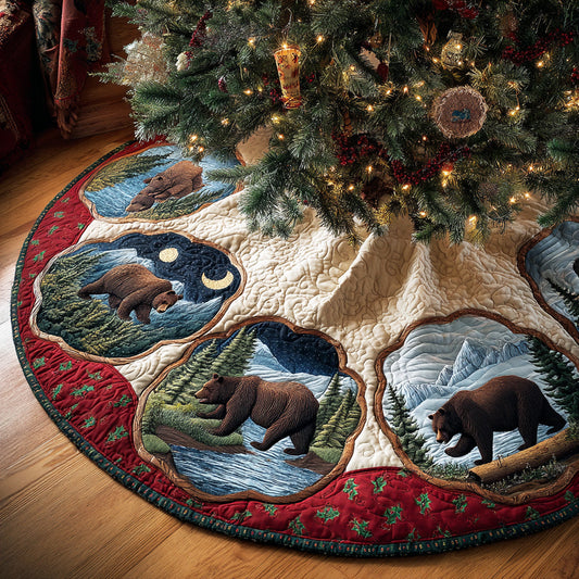 River Mist Bear Christmas Quilted Tree Skirt NCU0NTD947