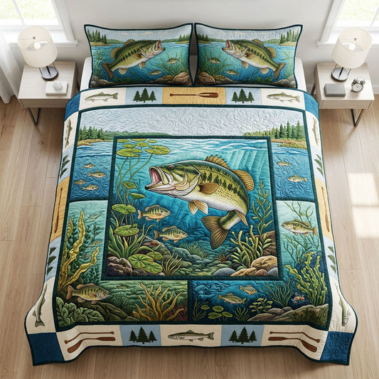 River Trophy 3-Piece Quilted Bedding Set NCU0NTD1798
