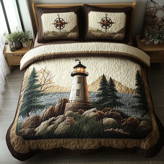 Rocky Light 3-Piece Quilted Bedding Set NCU0PVL336
