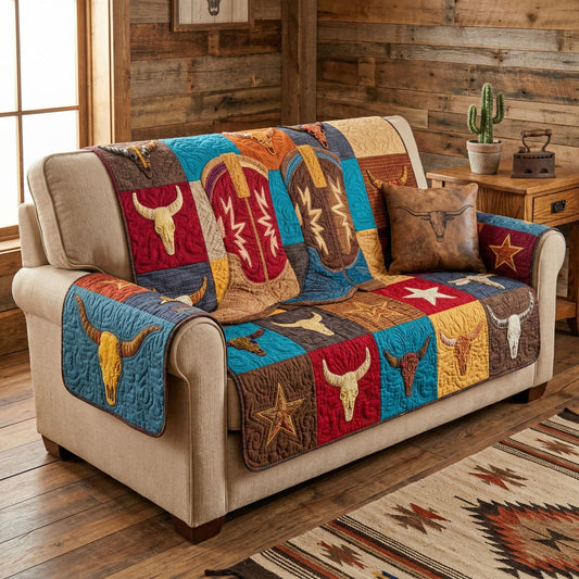 Rodeo Boots Quilted Sofa Cover NCU0NTD1724