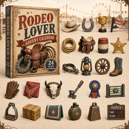 CHRISTMAS KICKOFF 40% OFF - Rodeo Lover Advent Calendar 2026 - 24-Day Festive Countdown, Acrylic Charms Blind Box - Gift For Sport Lovers AC0HA063