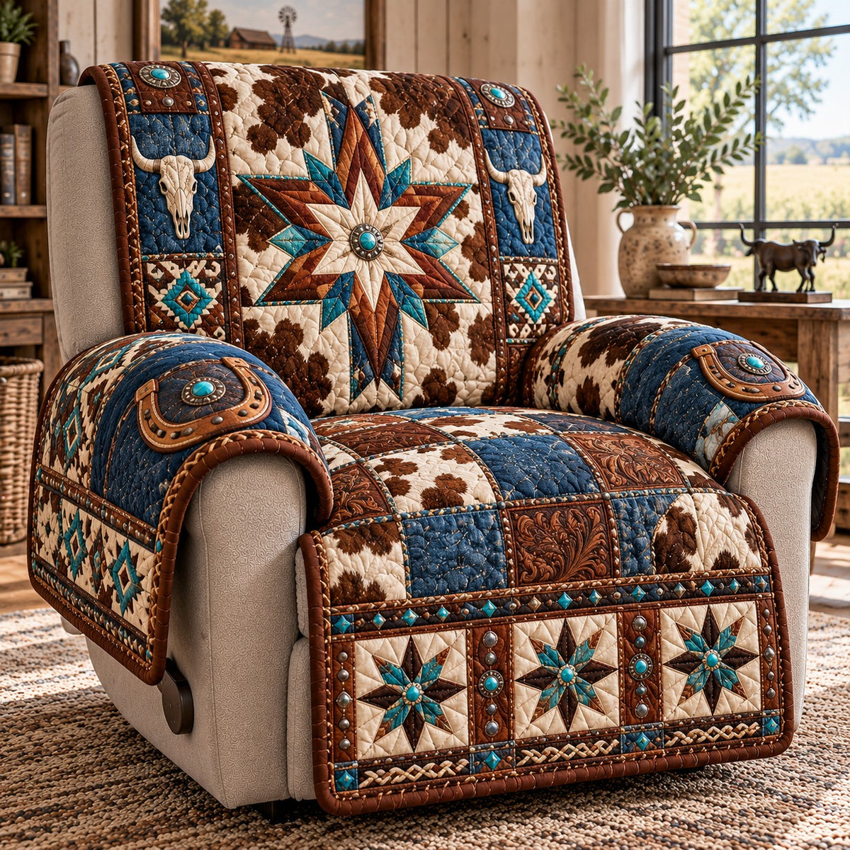 Rodeo Patchwork Quilted Sofa Cover NCU0NTD2471