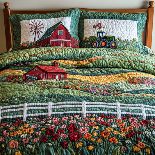 Rolling Hills 3-Piece Quilted Bedding Set NCU0PTT399