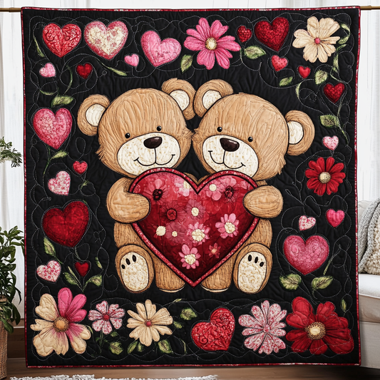 Romantic Bear Quilted Blanket NCU0TL2426