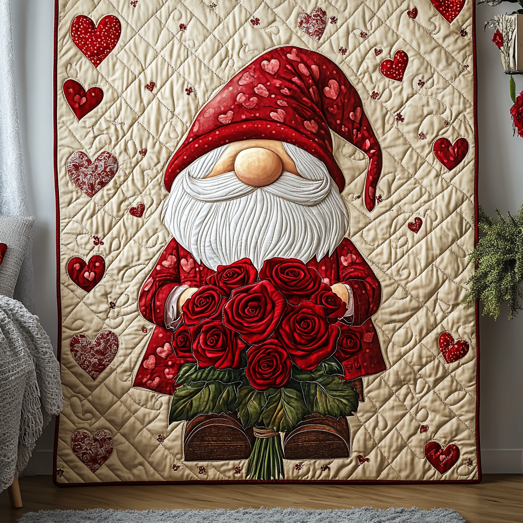 Romantic Gnome Quilted Blanket NCU0TL2324