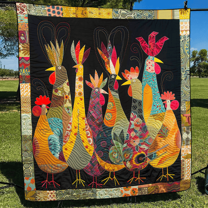 Rooster Night Quilted Blanket NCU0TH966