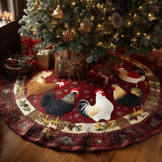 Rooster Pride Christmas Quilted Tree skirt NCU0NNT2549