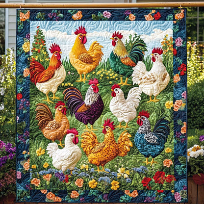 Rooster Reveri Quilted Blanket NCU0NT1044