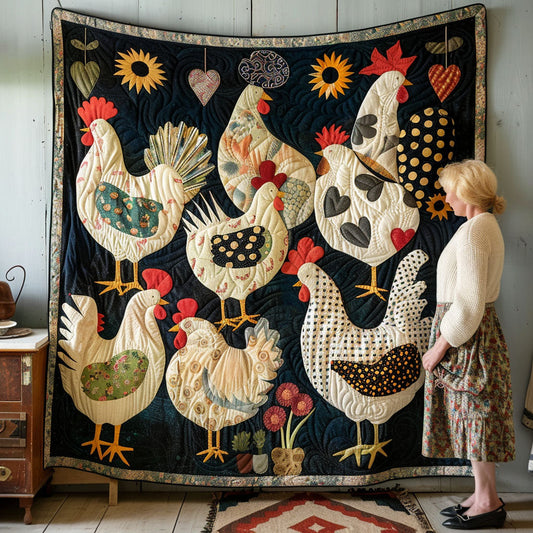 Rooster's Garden Haven Quilted Blanket NCU0TL445