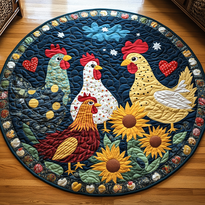 Roosters Roost Quilted Round Mat NCU0TL1409