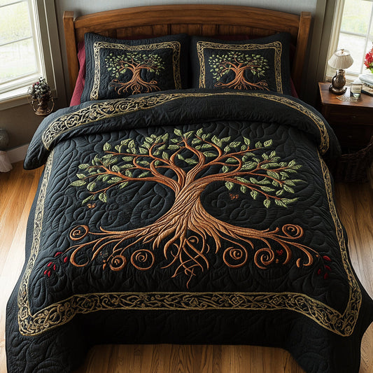 Rooted Balance 3-Piece Quilted Bedding Set NCU0DV1598