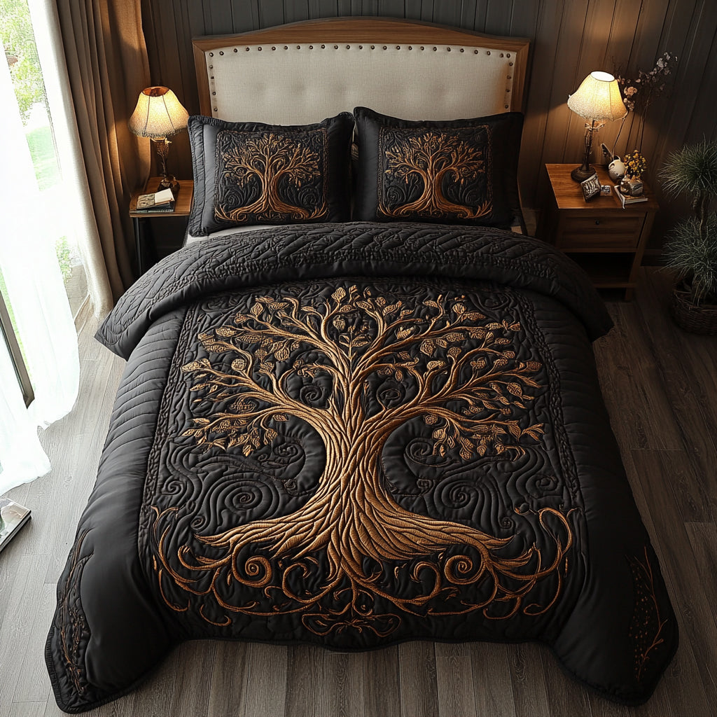 Rooted Spirit 3-Piece Quilted Bedding Set NCU0DV1593