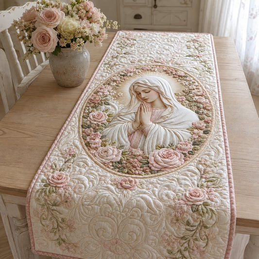 Rose Bloom Serenity Quilted Table Runner NCU0HNH1247