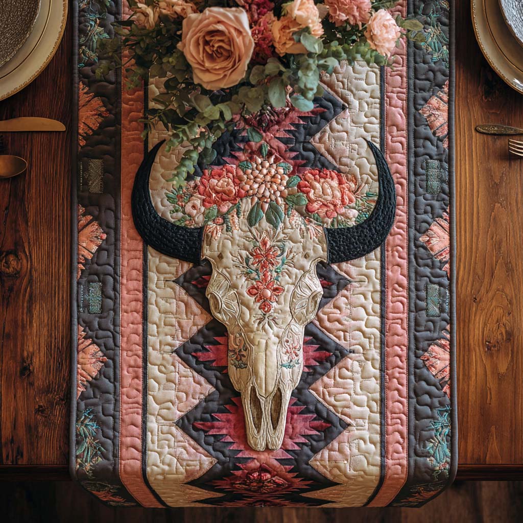 Rose Buffalo Guardian Quilted Table Runner NCU0NXD1193