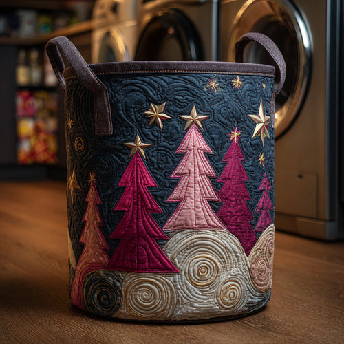 Rose Christmas Tree Quilted Laundry Basket NCU0HNH486