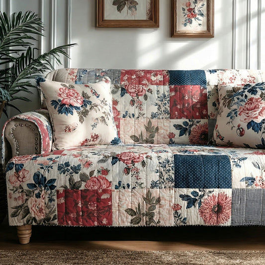 Rose Cottage Quilted Sofa Cover NCU0LDH395