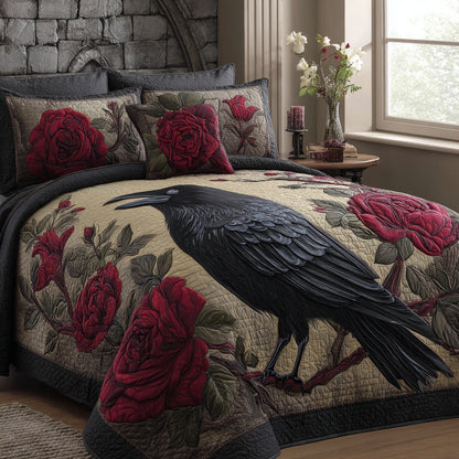 Rose Crow 3-Piece Quilted Bedding Set NCU0PVL960