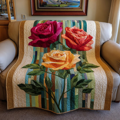 Rose Garden Vase Quilted Blanket NCU0LDH843