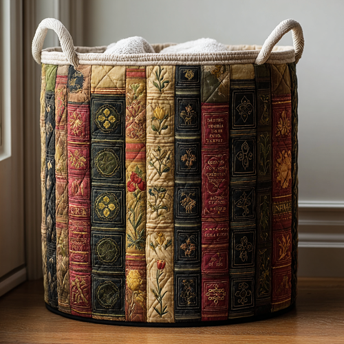Rose Library Quilted Laundry Basket NCU0DDK1797