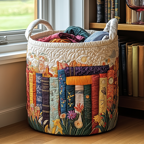 Rose Library Quilted Laundry Basket NCU0DDK832