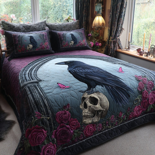Rose Raven 3-Piece Quilted Bedding Set NCU0PVL933
