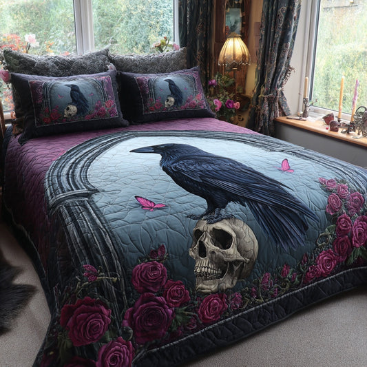 Rose Raven 3-Piece Quilted Bedding Set NCU0PVL933