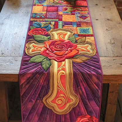 Rose of Faith Quilted Table Runner NCU0NXD495