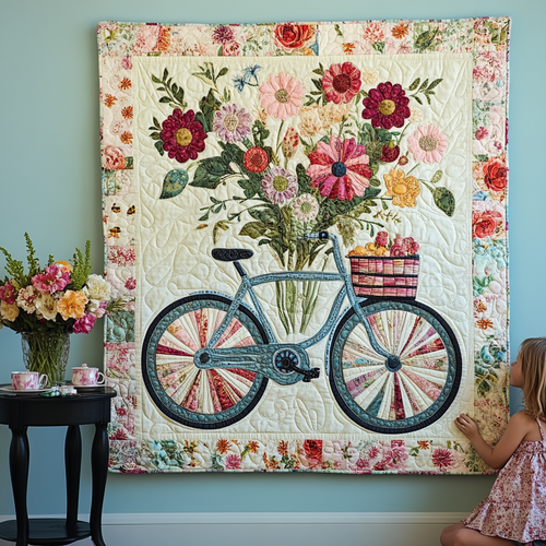 Roses and Rides Art Quilt Hanging NCU0TL1019
