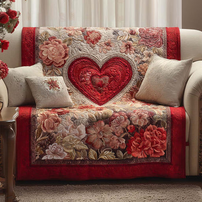 Rosy Heart Quilted Blanket NCU0NXD1268