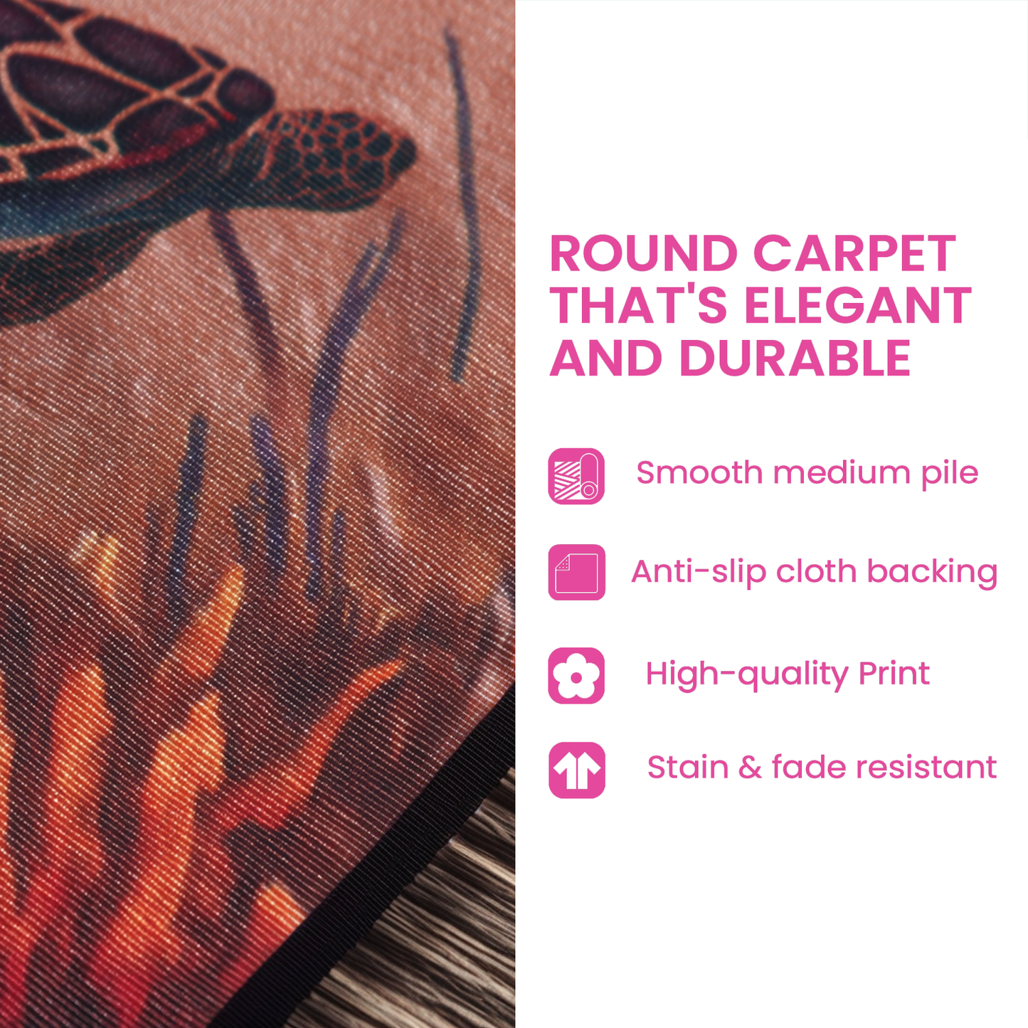 Deer Running Mist Round Carpet NCU0HH829