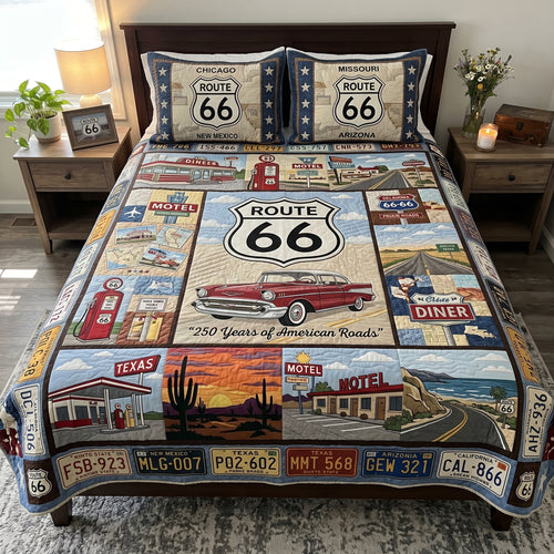 Route 66 Spirit 3-Piece Quilted Bedding Set NCU0DV2186
