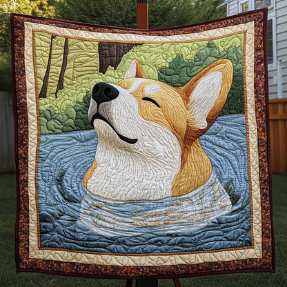 Royal Corgi Charm Quilted Blanket NCU0DK1402