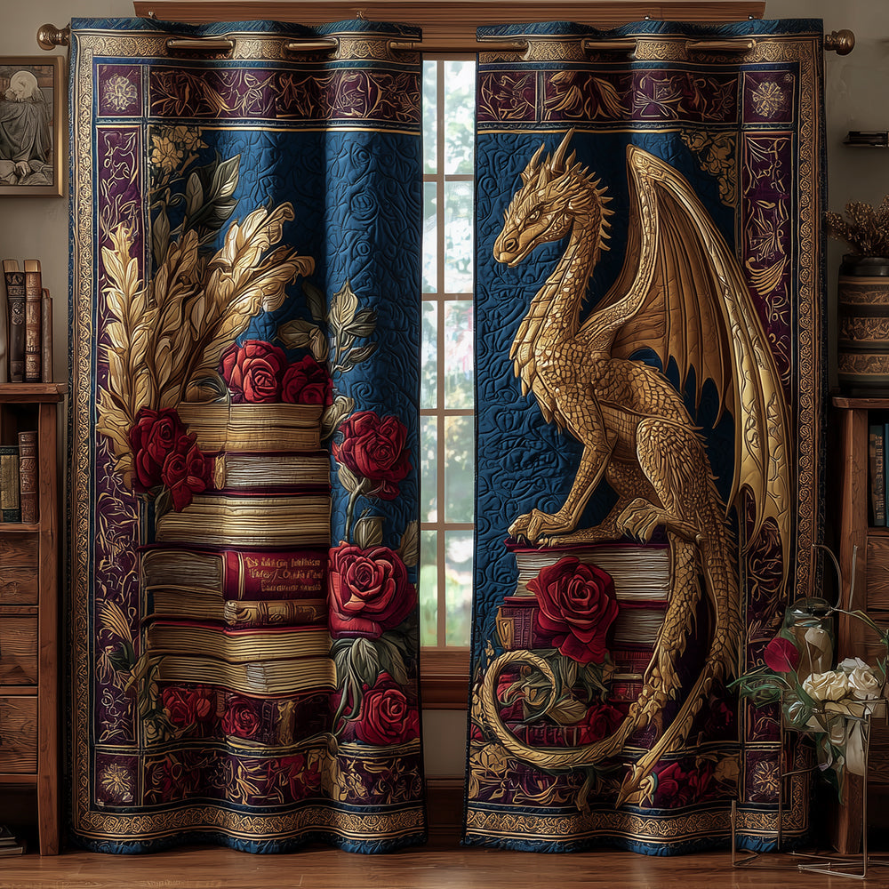 Royal Dragon Library Quilted Curtains NCU0TH3820