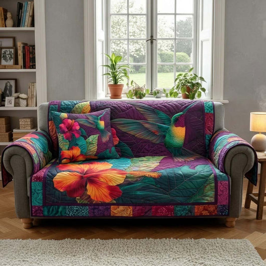 Royal Fuchsia Flight Quilted Sofa Cover NCU0DQQ0501