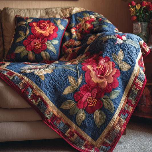 Royal Lotus Bloom Quilted Blanket NCU0LDH699