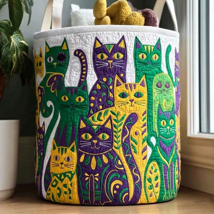 Royal Revelry Felines Quilted Laundry Basket NCU0PTT2677