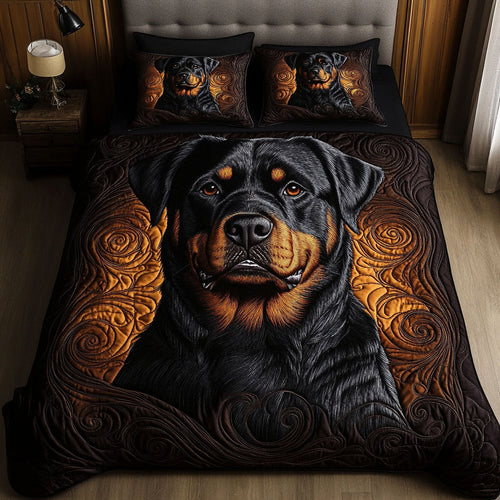 Royal Rottie 3-Piece Quilted Bedding Set NCU0NNT633
