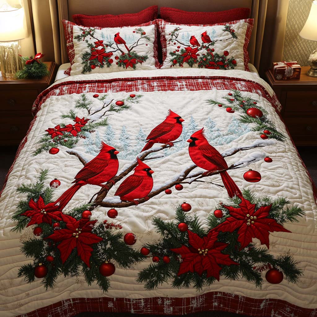 Ruby Reflections 3-Piece Quilted Bedding Set NCU0NNT011