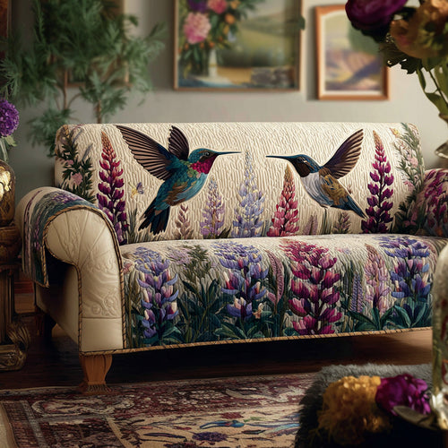 Ruby Blossoms Quilted Sofa Cover NCU0LDH455