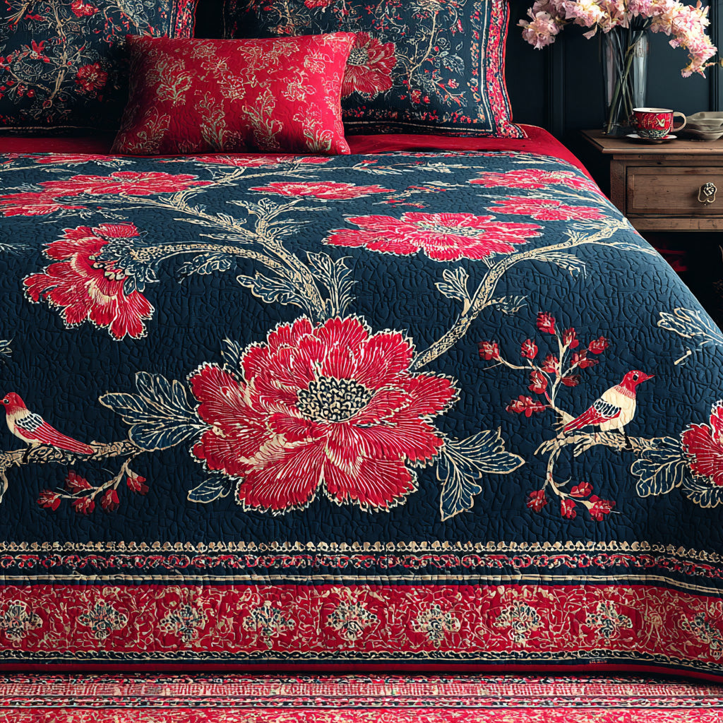 Ruby Garden Quilted Blanket NCU0LDH708