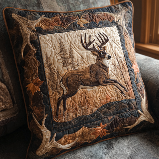 Running Deer Quilted Pillow Case NCU0NNT1797