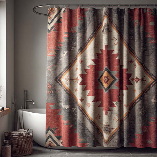 Rust Mesa Emblem Shower Curtain NCU0NXD1402