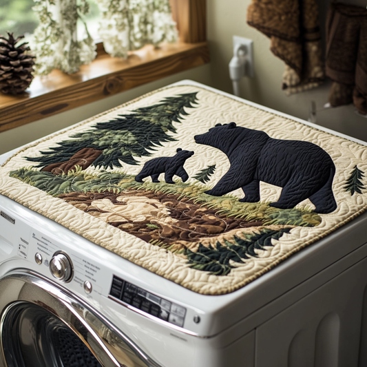 Rustic Bear Vibe Quilted Washer and Dryer Cover NCU0NNT1218