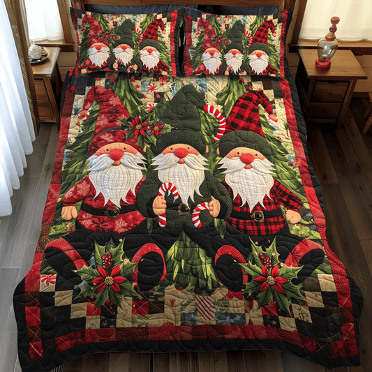 Rustic Gnome 3-Piece Quilted Bedding Set NCU0TH1063