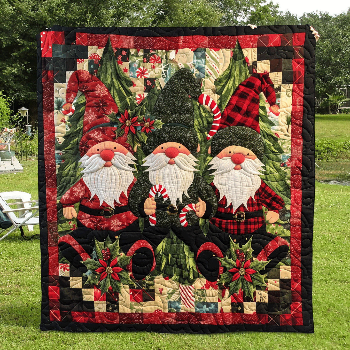 Rustic Gnome Quilted Blanket NCU0TH1041