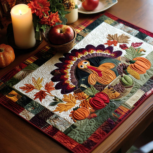 Rustic Gobble Quilted Place Mat NCU0PTT1549