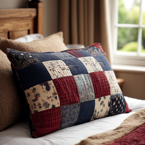Rustic Patchwork Quilted Bedding Pillow Case NCU0DV1892