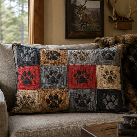 Rustic Pawprint Quilted Bedding Pillow Case NCU0PTT2622