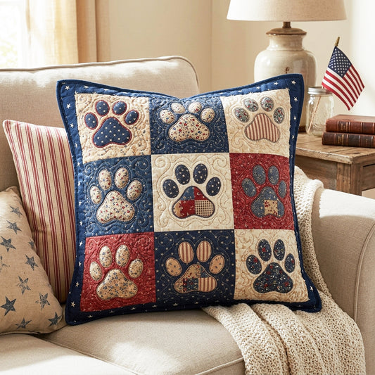 Rustic Pawprint Quilted Pillow Case NCU0NTV1064