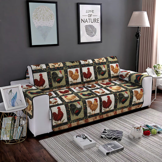 Rustic Rooster Quilt Quilted Sofa Cover NCU0PT955